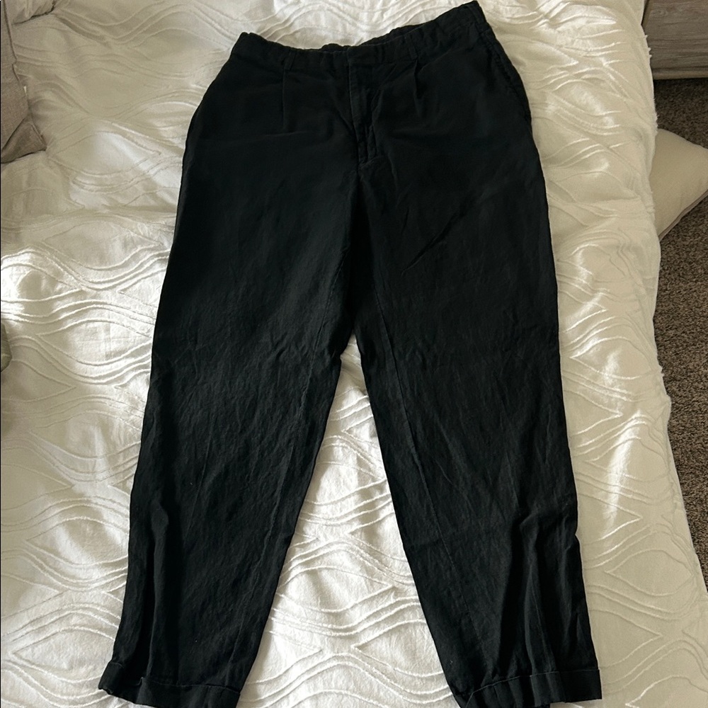Ralph Lauren Purple Label Black Linen Pants